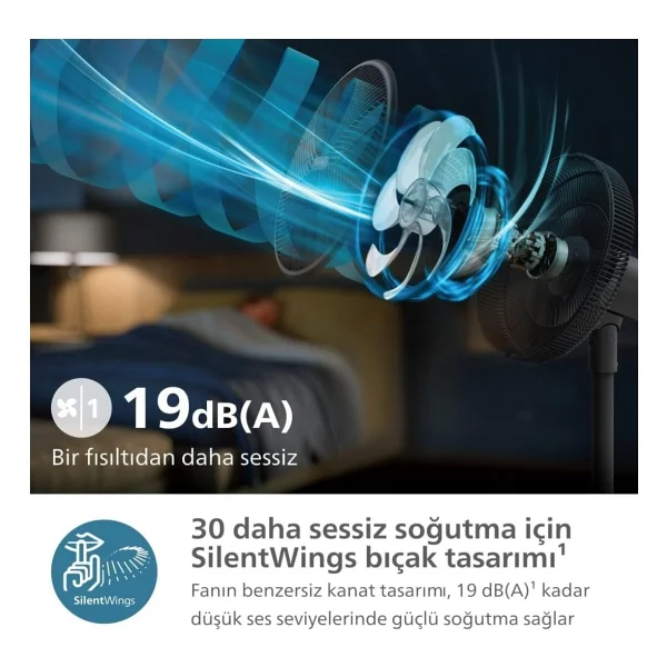 Philips 3000 Serisi Vantilatör Güçlü Ve Ultra Sessiz, 19 Db 30 Metreye Kadar Etkili (Telefonla Kontrol)+ Uçucu Lavanta Yağı - Siyah - Görsel 4
