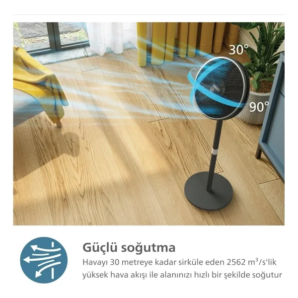 Philips 3000 Serisi Vantilatör Güçlü Ve Ultra Sessiz, 19 Db 30 Metreye Kadar Etkili (Telefonla Kontrol)+ Uçucu Lavanta Yağı - Siyah - Görsel 5