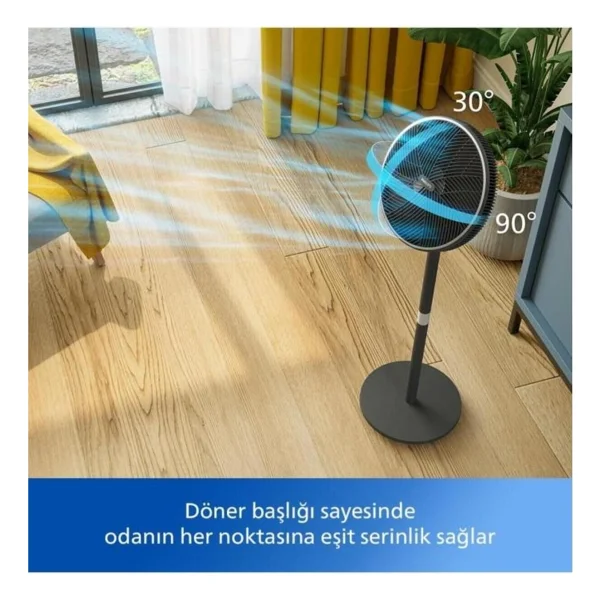 Philips 3000 Serisi Vantilatör Güçlü Ve Ultra Sessiz, 19 Db 30 Metreye Kadar Etkili (Telefonla Kontrol)+ Uçucu Lavanta Yağı - Siyah - Görsel 8
