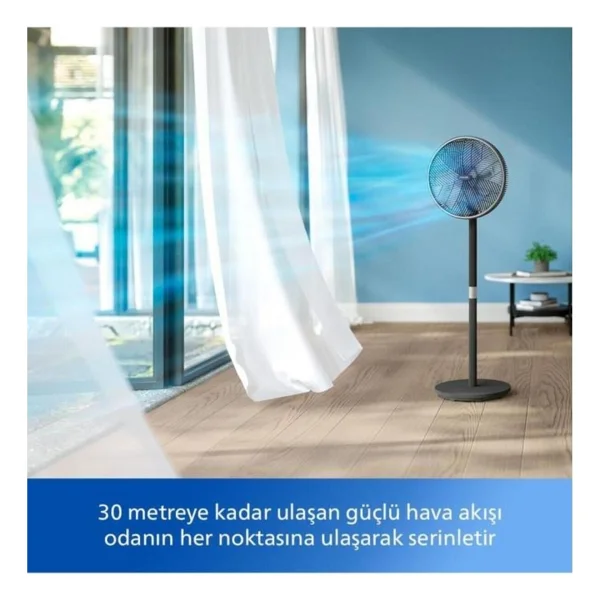 Philips Uzaktan Akıllı Kontrol 3000 Serisi Vantilatör, Silentwings Teknolojisi İle Güçlü Ve Ultra Sessiz + Yün &Hav Temizleyici - Siyah - Görsel 7