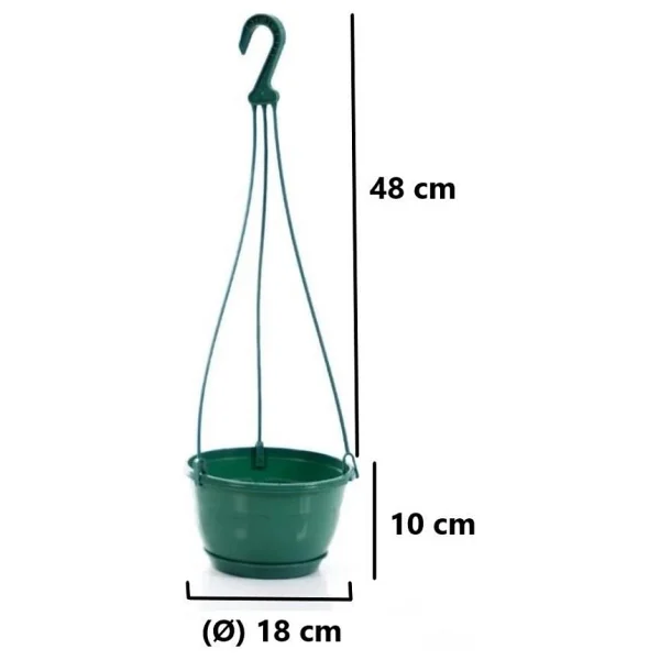 Omnipazar So-Sm01 Safir Makrome Askılı Balkon Saksı 1,7 Lt Yeşil 6 Adet - Görsel 2