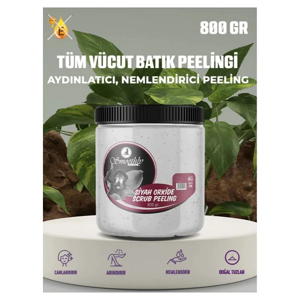 Smoothly Siyah Orkide Özlü Canlandırıcı & Yumuşatıcı El Ayak Ve Vücut Bakım Peelingi 800gr - Görsel 4