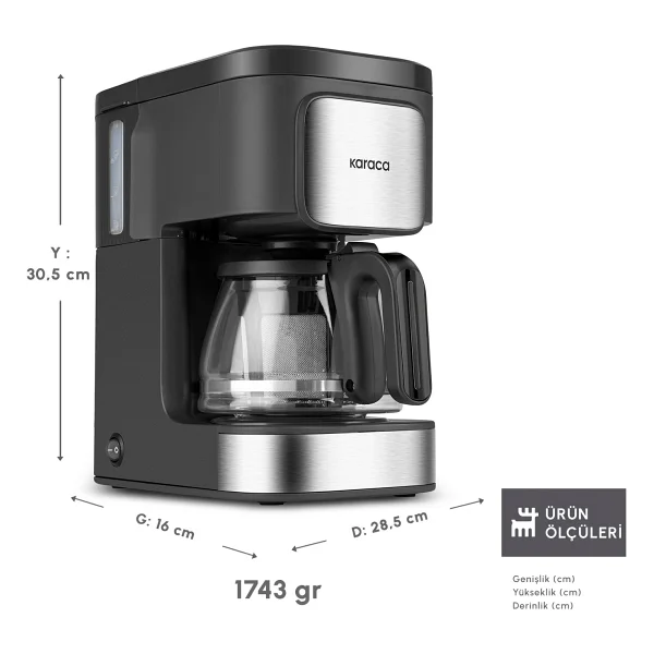 Karaca Just Coffee Aroma 2in1 Inox Çay Ve Filtre Kahve Makinesi - Görsel 5