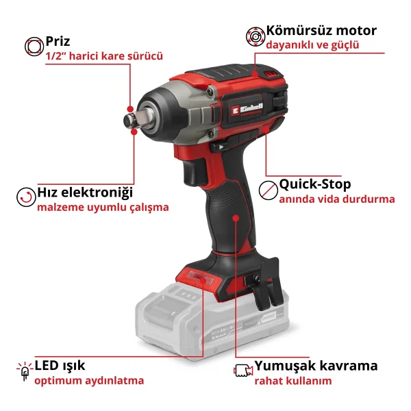 Einhell Impaxxo 18/230 Darbeli Somun Sıkma Makinesi - Görsel 3