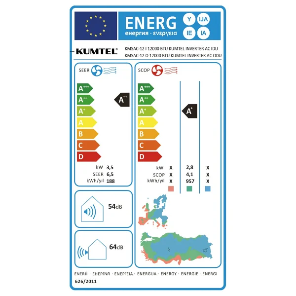 Kumtel Matsu Kmsac-12 A++ 12000 Btu Inverter Duvar Tipi Klima - Görsel 7