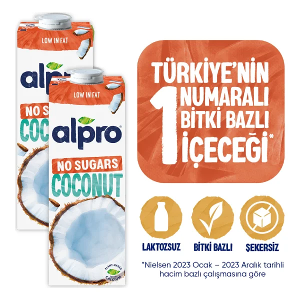 Alpro Şekersiz Hindistan Cevizi Sütü 1 Lt 2'li - Görsel 9