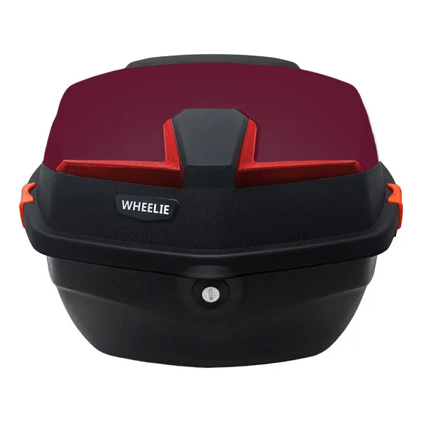 Wheelıe Xt01-Jr 32 Lt Motosiklet Arka Çanta Hünnap Kırmızı Parlak Su Geçirmez Abs Çift Kilitleme Üniversal - Görsel 4
