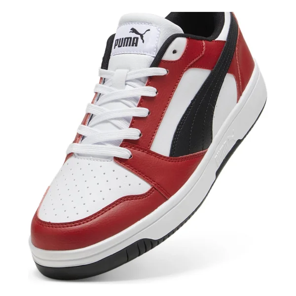 Puma Rebound V6 Low 392328-17 Beyaz-Siyah-Kırmızı Spor Ayakkabı - Görsel 3