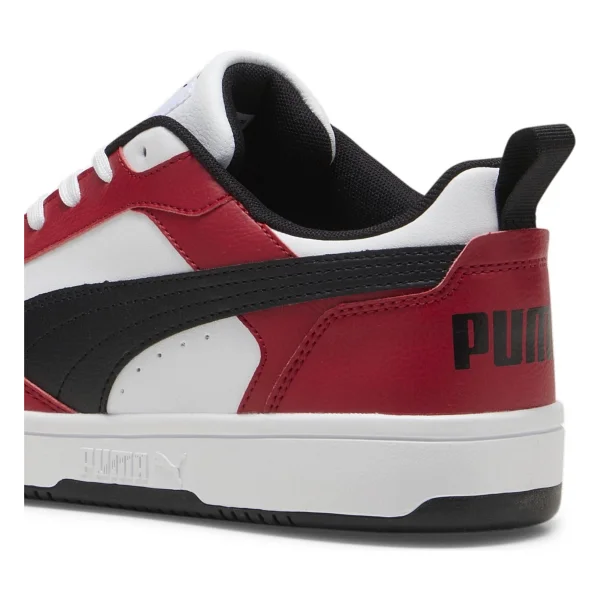 Puma Rebound V6 Low 392328-17 Beyaz-Siyah-Kırmızı Spor Ayakkabı - Görsel 4