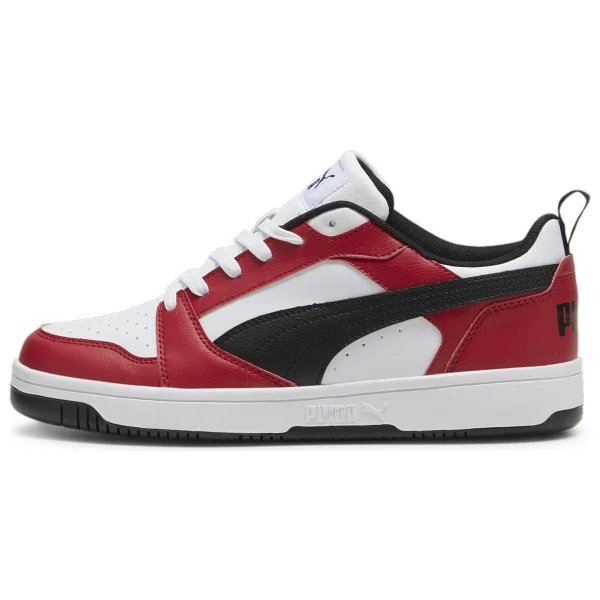 Puma Rebound V6 Low 392328-17 Beyaz-Siyah-Kırmızı Spor Ayakkabı - Görsel 5