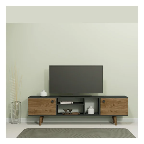 Lagomood Ewo TV Standı Antrasit Ceviz - Görsel 2