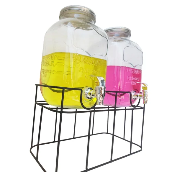 Cam Sebil, Şerbetlik, Yağdanlık Musluklu 5+5 Litre - Şeffaf - 10 Lt - Görsel 4