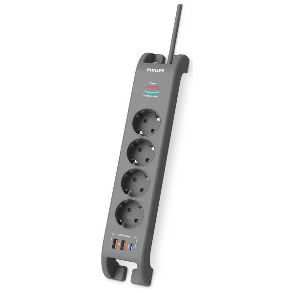Philips Spn4140ga 2400 Joule Type-C Usb'li 2 M 4'lü Akım Korumalı Priz - Görsel 3