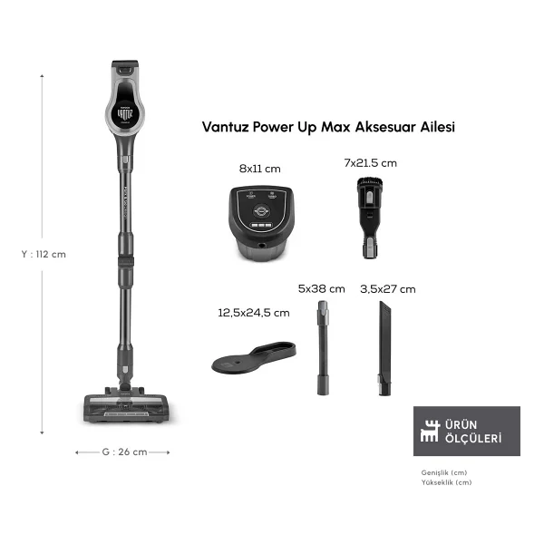 Karaca Vantuz Power Up Max Silver Dikey Süpürge - Görsel 2