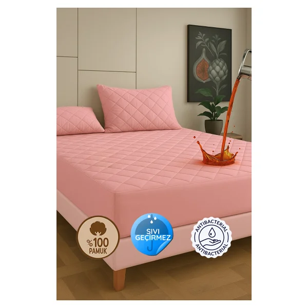 Formeya Gri %100 Pamuk Kapitone Fitted Su Sıvı Geçirmez Yatak Koruyucu Tek-Çift Kişilik-Battal Yatak Alezi - 160 X 200 Cm - Görsel 10