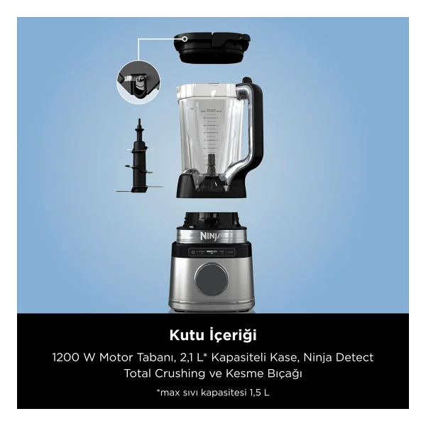 Nınja Detect Pro Blender 1200 W Smoothie Blender Gümüş - Görsel 2