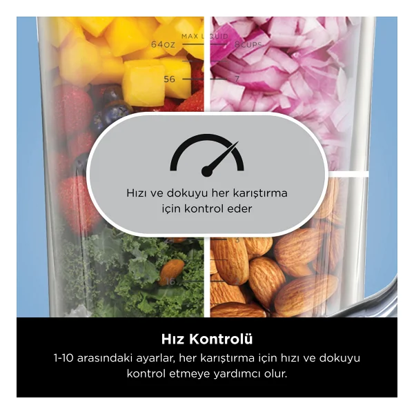 Nınja Detect Pro Blender 1200 W Smoothie Blender Gümüş - Görsel 8