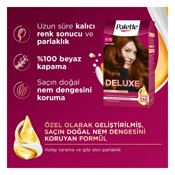 Palette Deluxe 6.70 Kahve Bakır Saç Boyası - Görsel 8