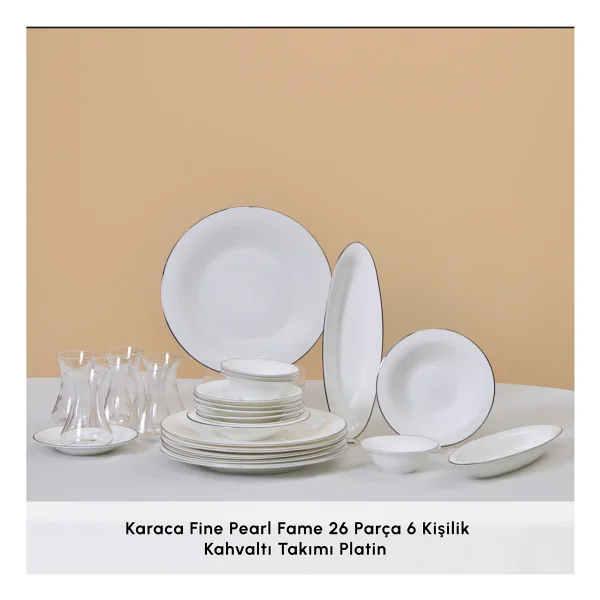 Karaca Fine Pearl Fame Platin 26 Parça İnci Kahvaltı Takımı - Görsel 5