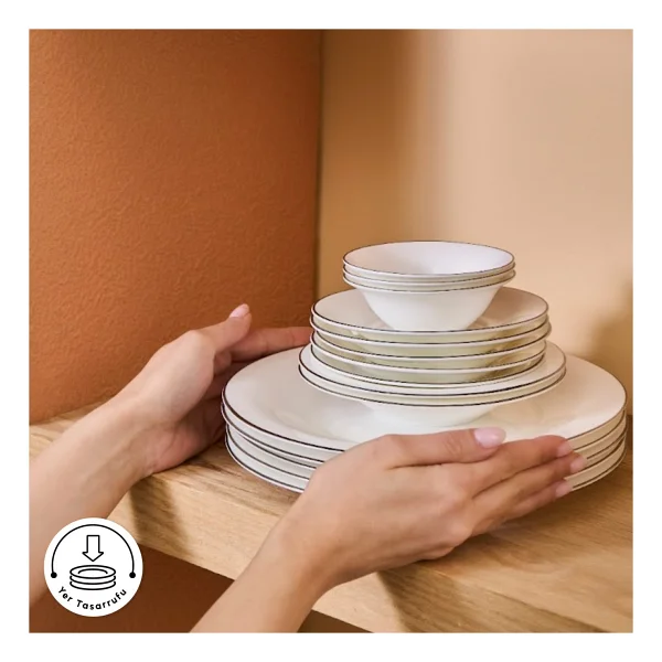 Karaca Fine Pearl Fame Platin 26 Parça İnci Kahvaltı Takımı - Görsel 9