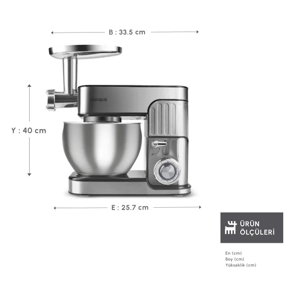 Karaca Inoxchef Pro 1300 W 7 Lt Stand Mikser - Görsel 2
