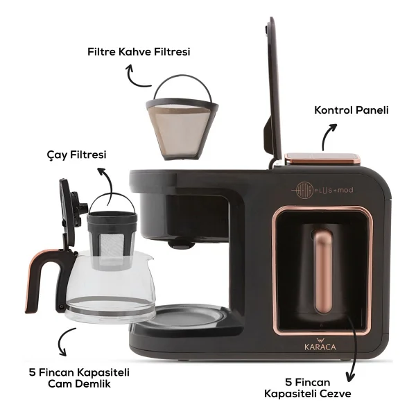 Karaca Hatır Plus Mod 5in1 Rose Brown Çay Ve Filtre Kahve Makinesi - Görsel 8