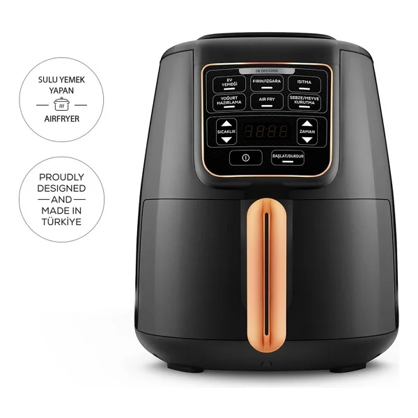 Karaca Air Pro Cook XL 2in1 Airfryer 4 Lt Konuşan Yağsız Fritöz - Görsel 4