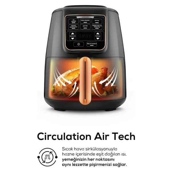 Karaca Air Pro Cook XL 2in1 Airfryer 4 Lt Konuşan Yağsız Fritöz - Görsel 5