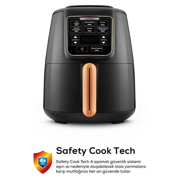 Karaca Air Pro Cook XL 2in1 Airfryer 4 Lt Konuşan Yağsız Fritöz - Görsel 7