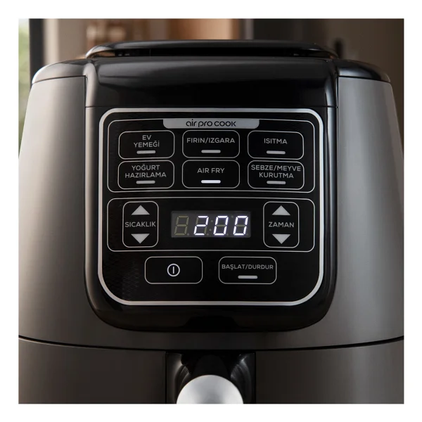 Karaca Air Pro Cook XL 2in1 Airfryer 4 Lt Konuşan Yağsız Walnut Brown Fritöz - Görsel 3