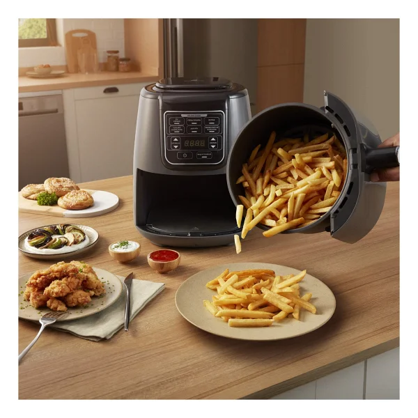 Karaca Air Pro Cook XL 2in1 Airfryer 4 Lt Konuşan Yağsız Walnut Brown Fritöz - Görsel 7