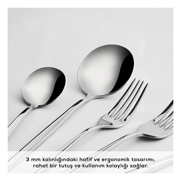 Karaca New Porto Elegance 60 Parça 12 Kişilik Çatal Kaşık Bıçak Takımı - Görsel 8