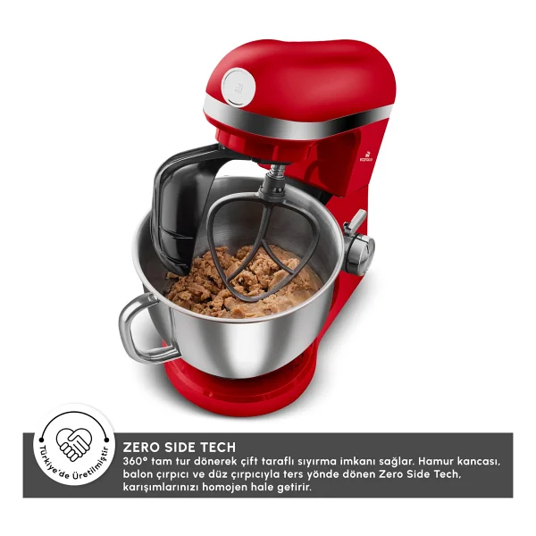 Karaca Mastermaid Chef Pro Çift Kollu 1750 W 5 Lt Kırmızı Stand Mikser - Görsel 6