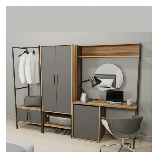 Lagomood Modulago Maxi Otel Mobilya Takımı Antrasit Ceviz - Görsel 3