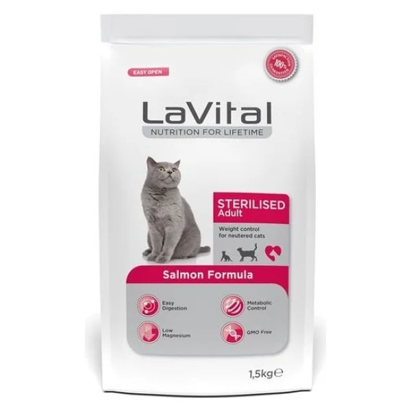 Lavital Somonlu 1.5 Kg Kısırlaştırılmış Yetişkin Kedi Maması - Görsel 9