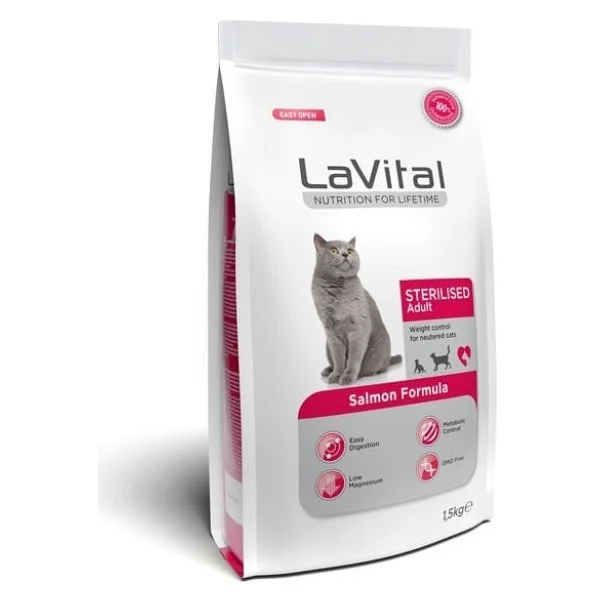 Lavital Somonlu 1.5 Kg Kısırlaştırılmış Yetişkin Kedi Maması - Görsel 2