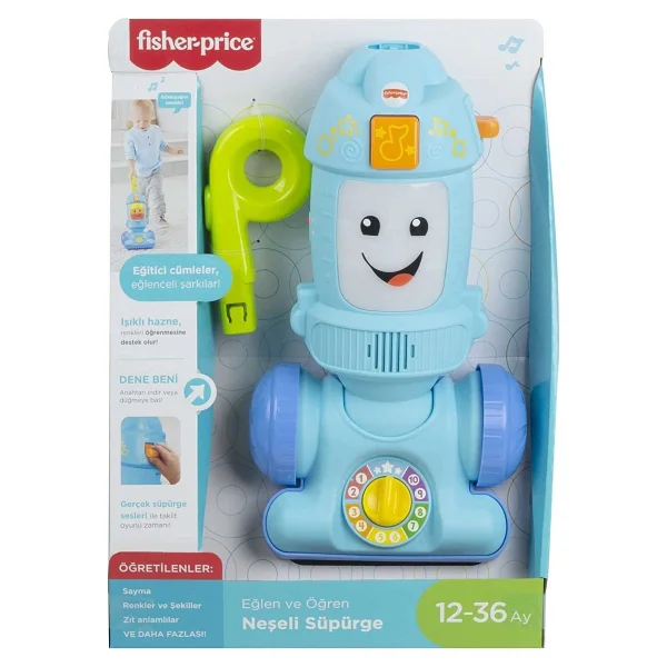 Fisher-Price Eğlen Ve Öğren Serisi Türkçe Konuşan Neşeli Süpürge Mavi Eğitici Özellikli Oyuncak - Görsel 4