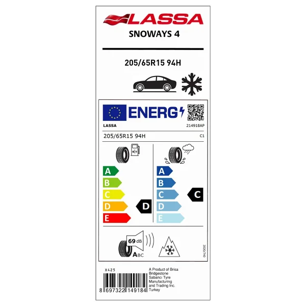 Lassa Snoways 4 205/65 R15 94h Kış Lastiği - 2025 - Görsel 2