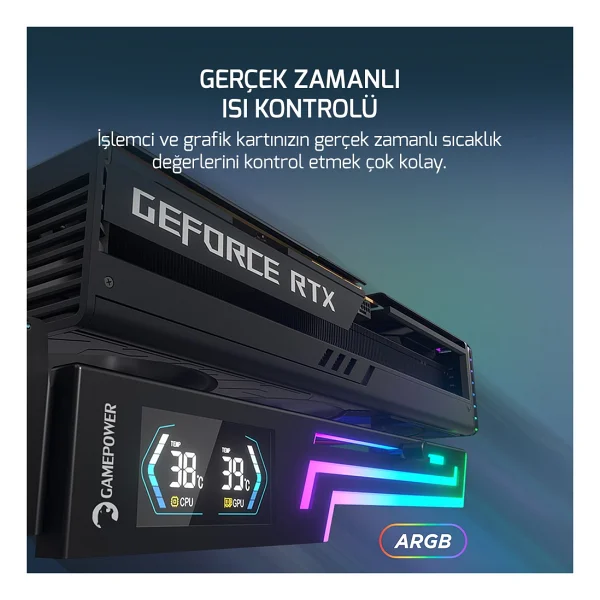 Gamepower Heatsync Siyah Argb Ekran Kartı Desteği - Görsel 3