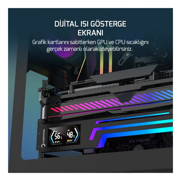 Gamepower Heatsync Siyah Argb Ekran Kartı Desteği - Görsel 4