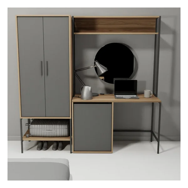 Lagomood Modulago Midi Otel Mobilya Takımı Antrasit Ceviz - Antrasit - Ceviz - Görsel 3