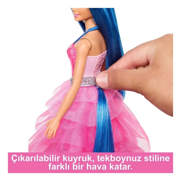 Barbie 65. Yıl Özel Mavi Saçlı Prenses Hrr16 - Görsel 10