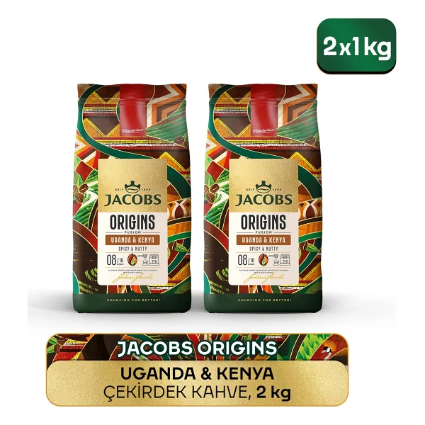 Jacobs Origins Uganda & Kenya Çekirdek Kahve 1 Kg X 2 Adet - Görsel 6