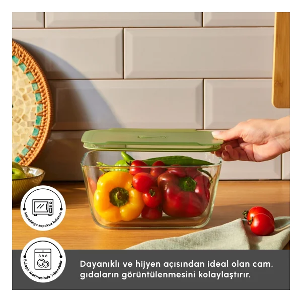 Karaca Green 2700 Ml Dikdörtgen Cam Saklama Kabı - Görsel 4