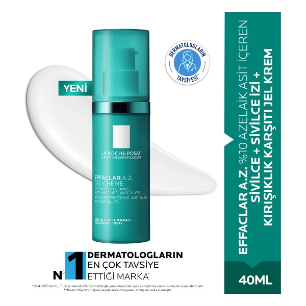 La Roche-Posay Effaclar A.Z. Sivilce Ve Kırışıklık Karşıtı 40 Ml Jel Nemlendirici Krem - Görsel 5