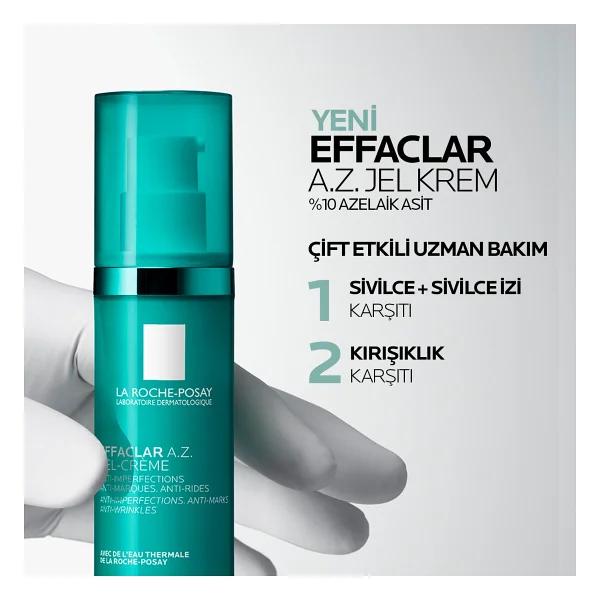 La Roche-Posay Effaclar A.Z. Sivilce Ve Kırışıklık Karşıtı 40 Ml Jel Nemlendirici Krem - Görsel 6