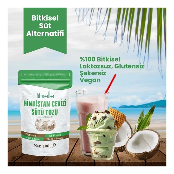 Fibrelle Hindistan Cevizi Sütü Tozu 100 Gr - Görsel 4