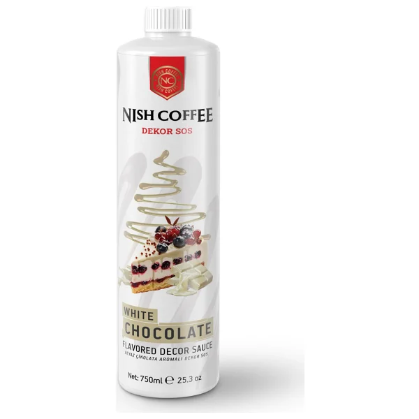 Nish Beyaz Çikolata Aromalı Dekor Sos 750 Gr - Görsel 5