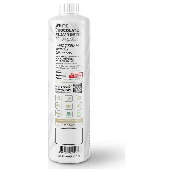 Nish Beyaz Çikolata Aromalı Dekor Sos 750 Gr - Görsel 2