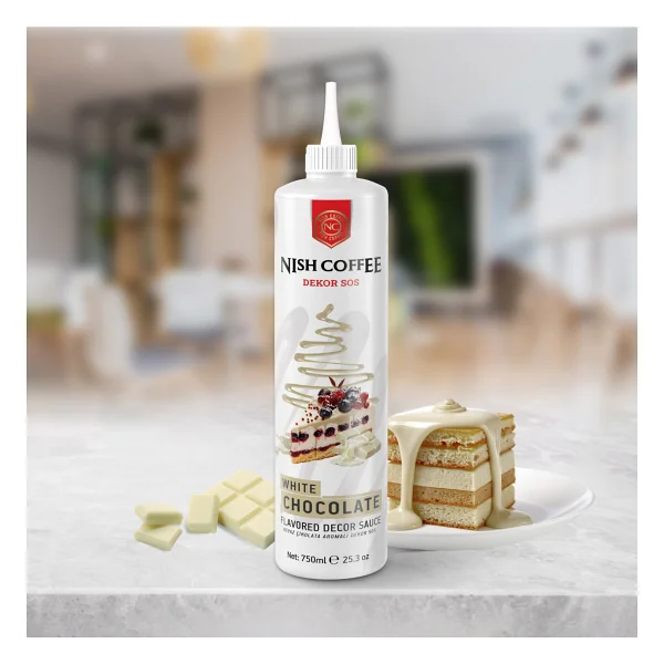 Nish Beyaz Çikolata Aromalı Dekor Sos 750 Gr - Görsel 4